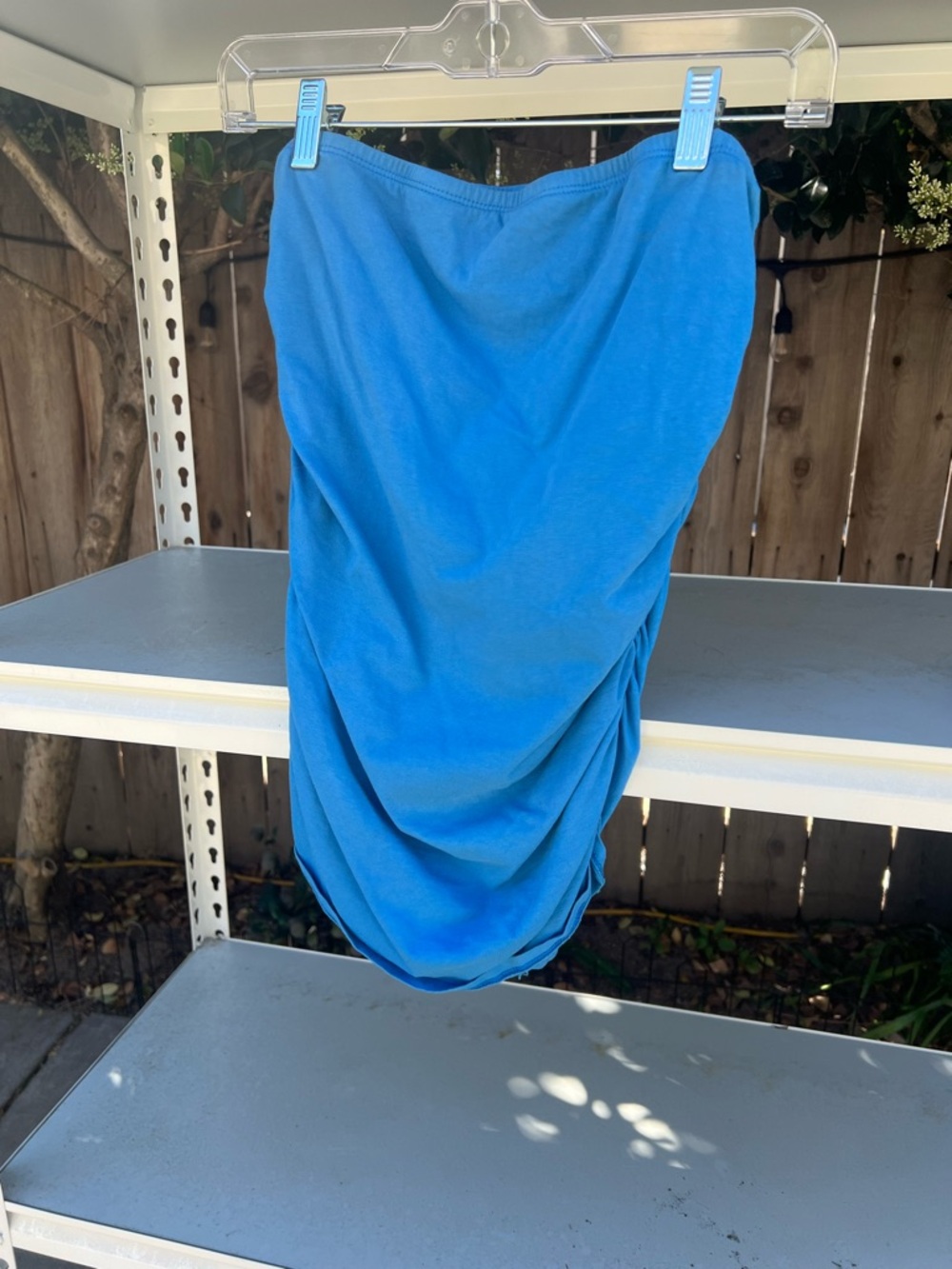 Michael Stars Asymmetrical Ruched Blue Tube Top